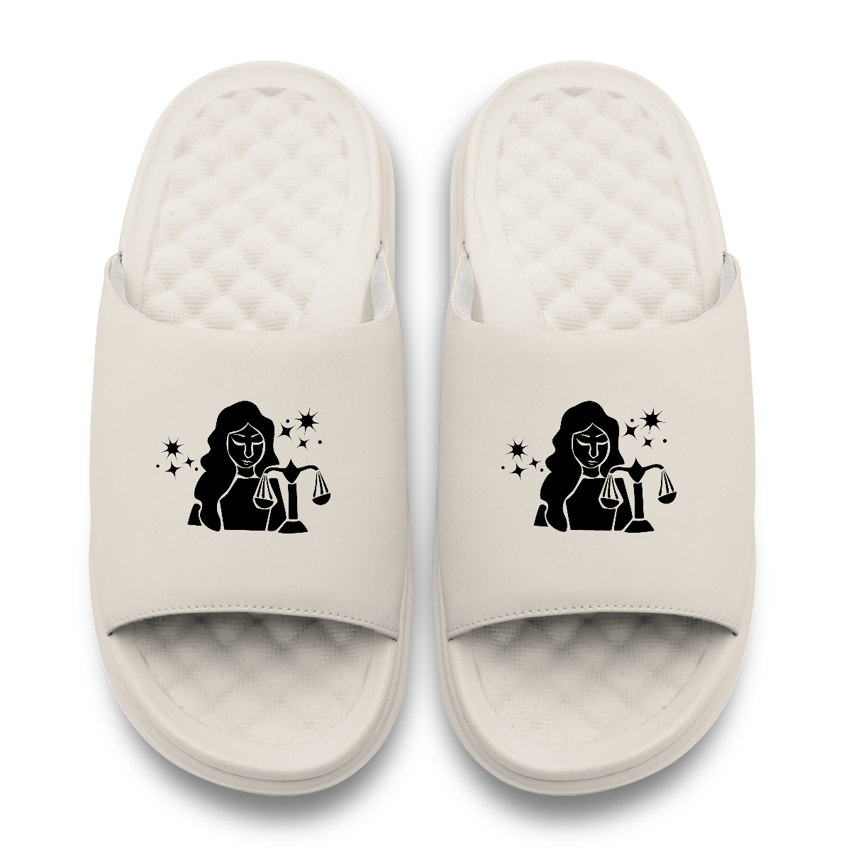 Libra Zodiac Symbols Motive Slide Sandals