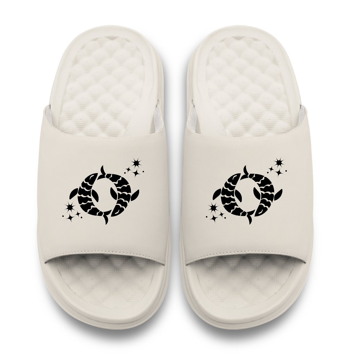 Pisces Zodiac Symbols Motive Slide Sandals