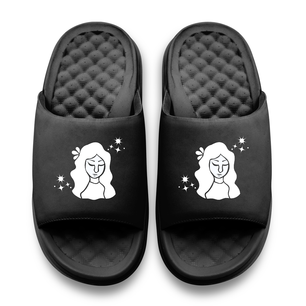 Virgo Zodiac Symbols Motive Slide Sandals