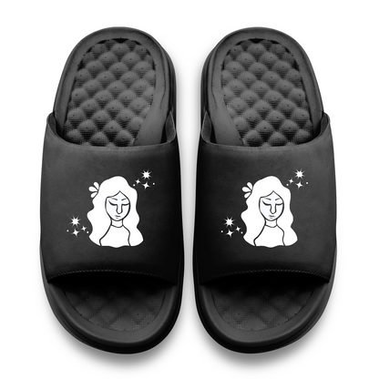 Virgo Zodiac Symbols Motive Slide Sandals
