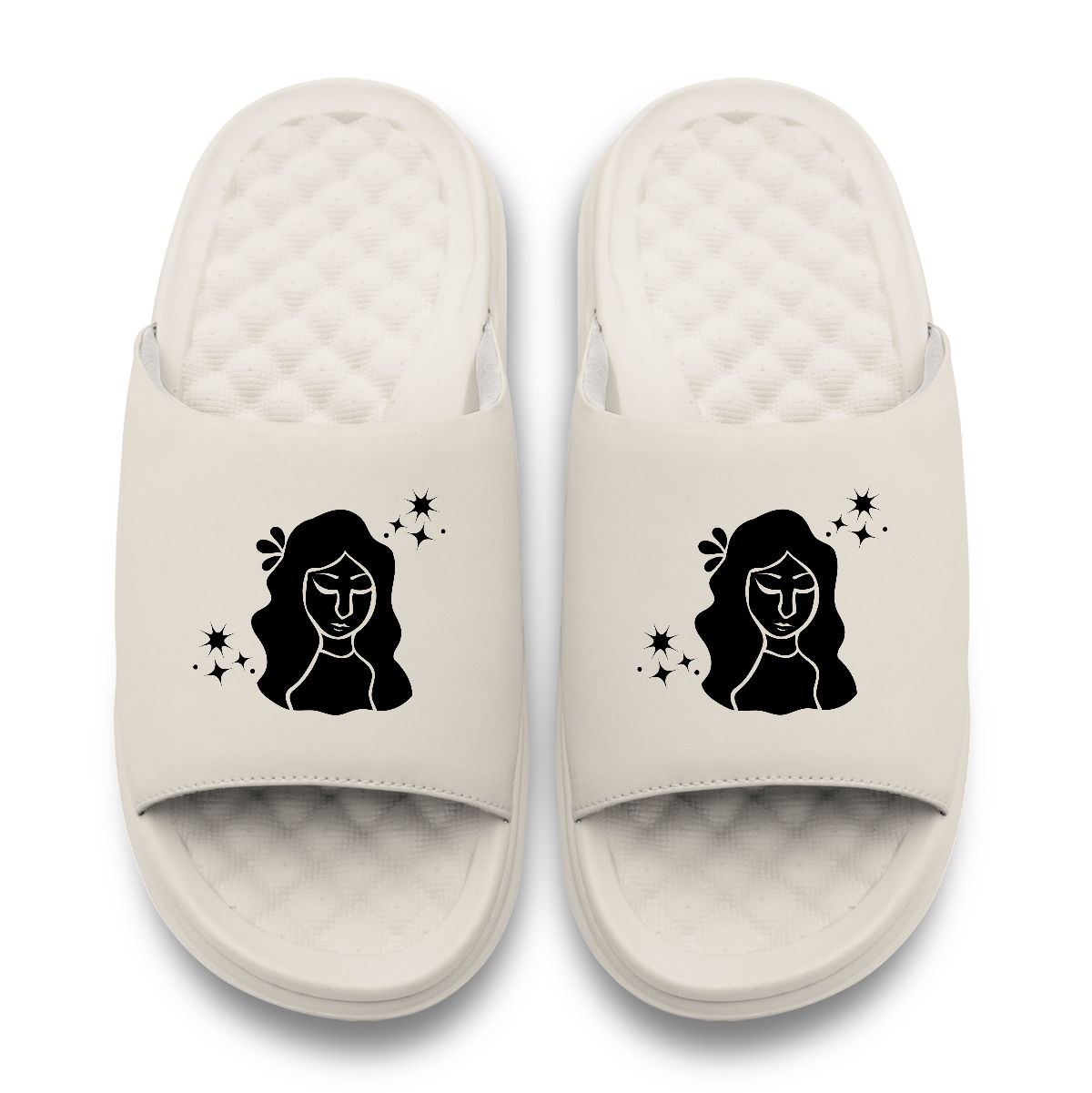 Virgo Zodiac Symbols Motive Slide Sandals