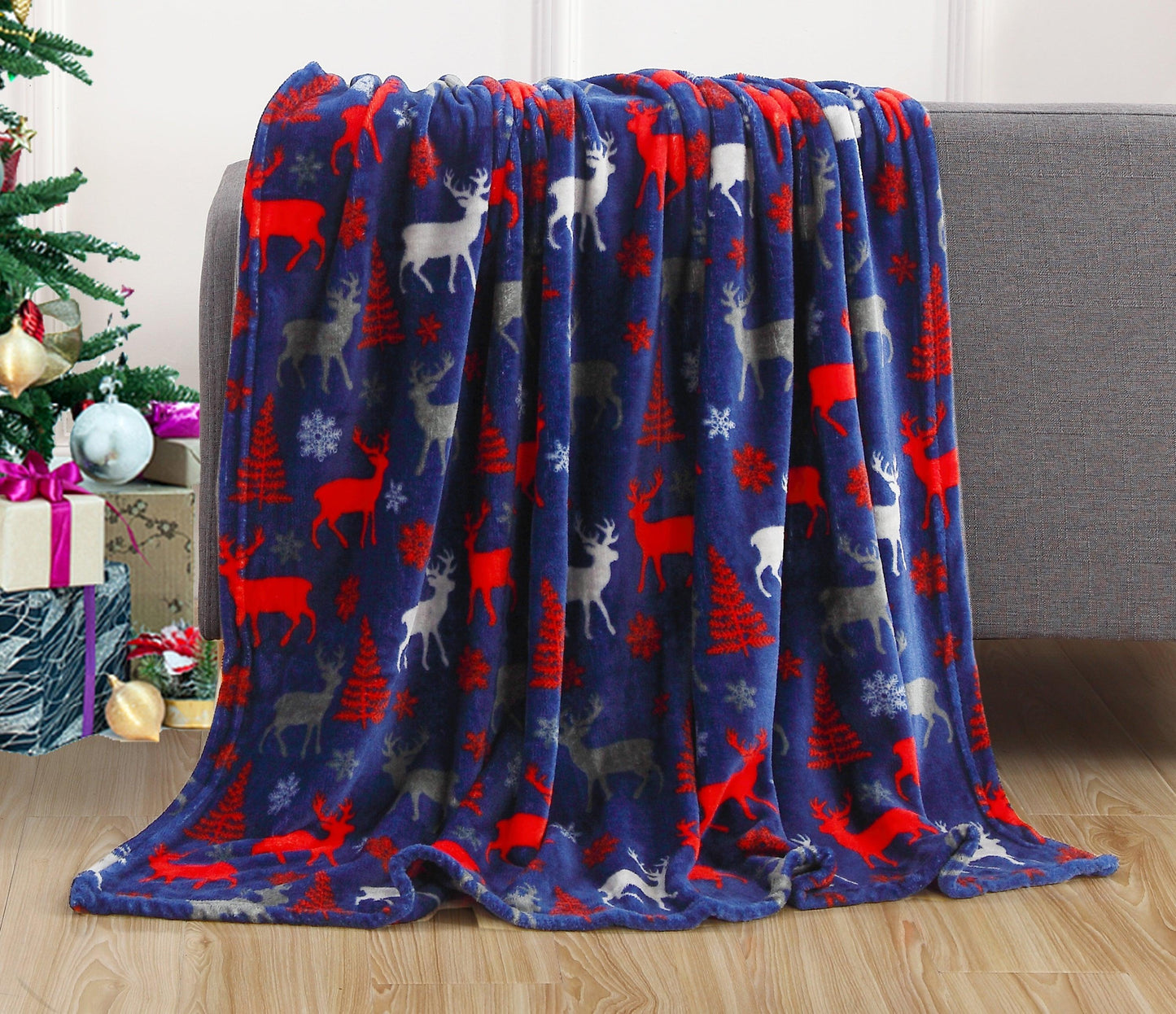 Elegant Comfort 50" x 60" Holiday Velvet Plush Blanket Throw - 50 x 60 inches
