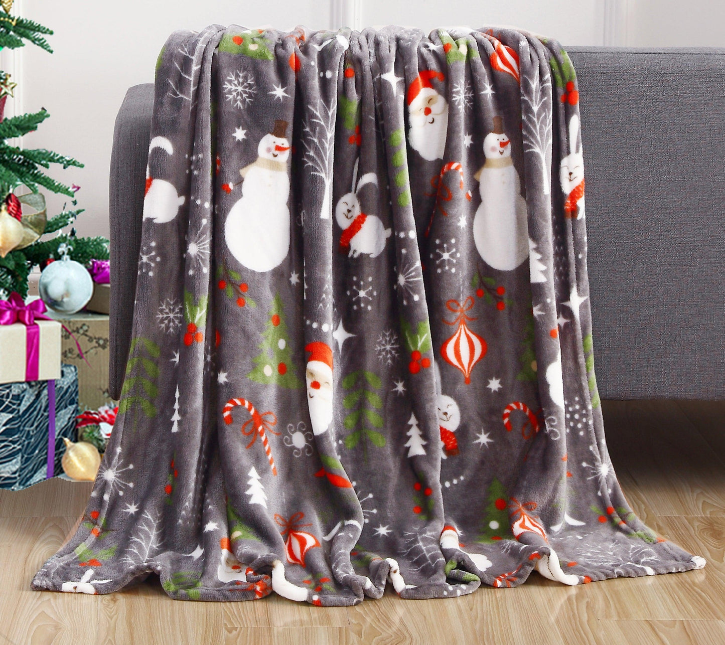 Elegant Comfort 50" x 60" Holiday Velvet Plush Blanket Throw - 50 x 60 inches