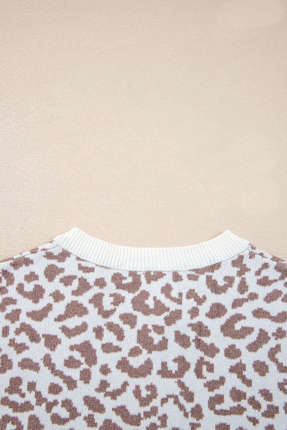Leopard Knitted Cardigan - Khaki