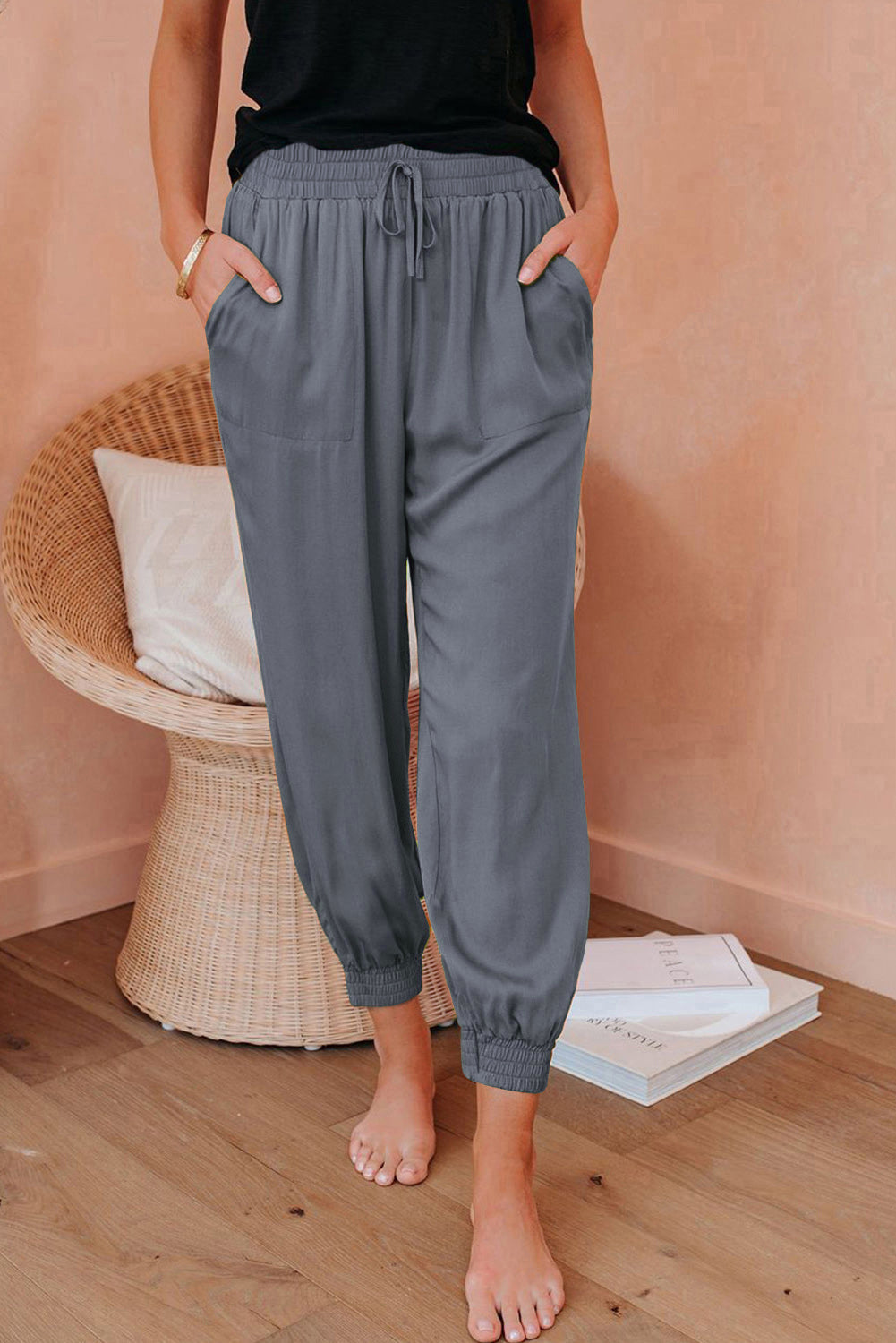Threaded Pear Elani Waistband Cropped Jogger Pants