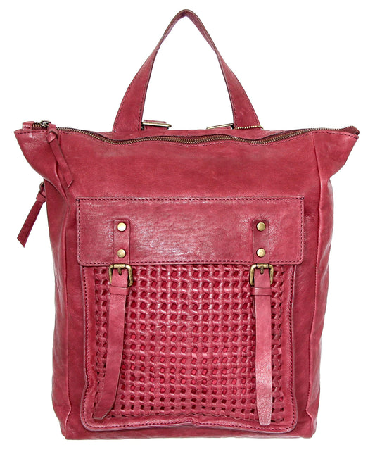 Suzanna Leather Backpack in Merlot