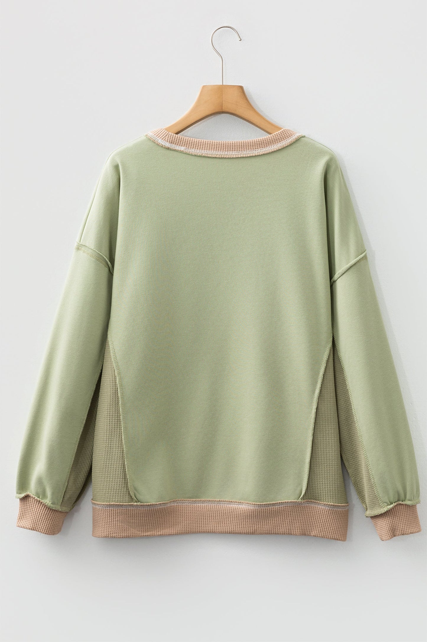 Threaded Pear Maelynn Waffle Patchwork Oversize Sweatshirt