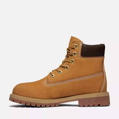 Timberland 6-Inch Premium Waterproof Junior Big Kids' (GS) Boots — Wheat Nubuck