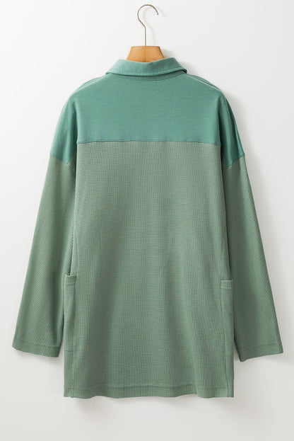 Threaded Pear Arianna Waffle Half Button Top.