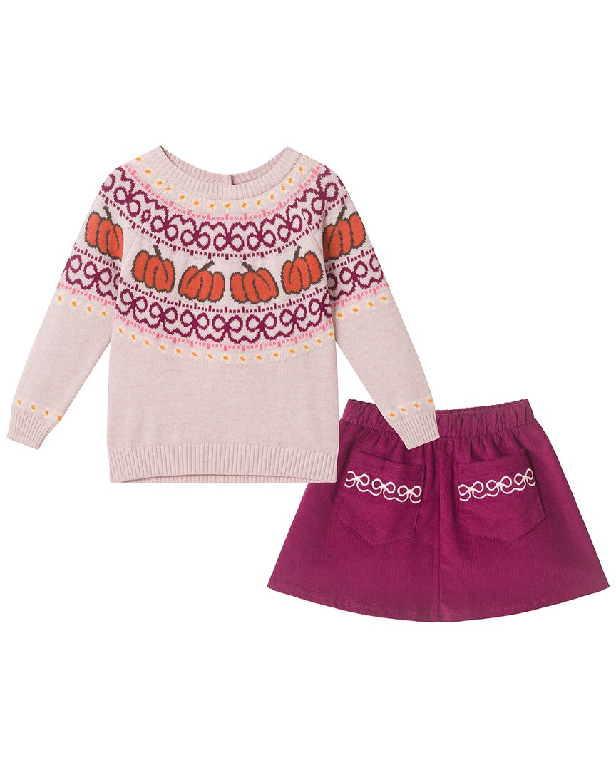 Andy & Evan Pumpkin Fairisle Sweater Set