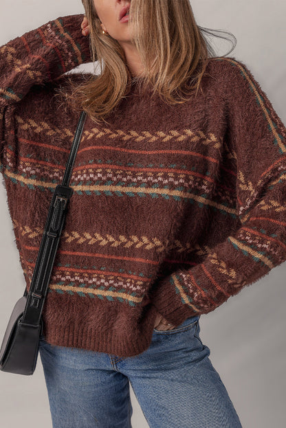 Threaded Pear Madison Knitted Drop Shoulder Sweater