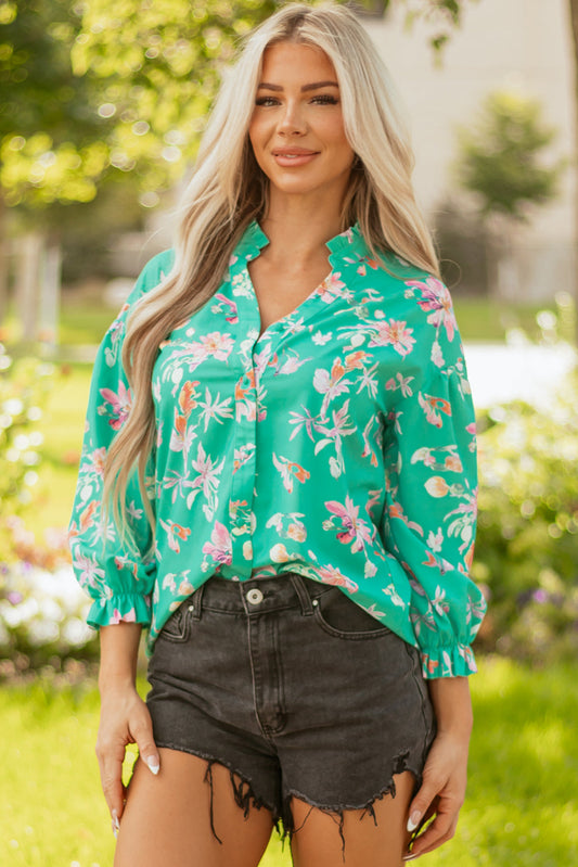 Threaded Pear Bella Lantern Sleeve Front Shirt