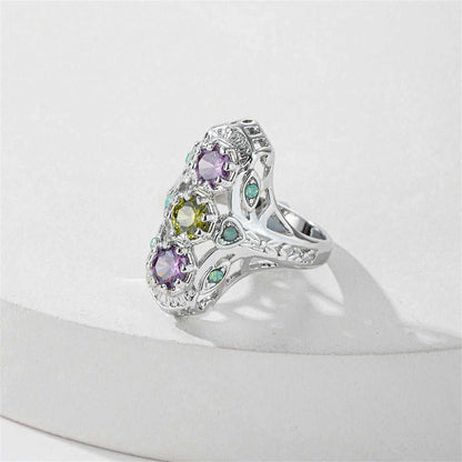 Pink & Yellow Crystal Cubic Zirconia-Accent Openwork Round-Cut Ring-2