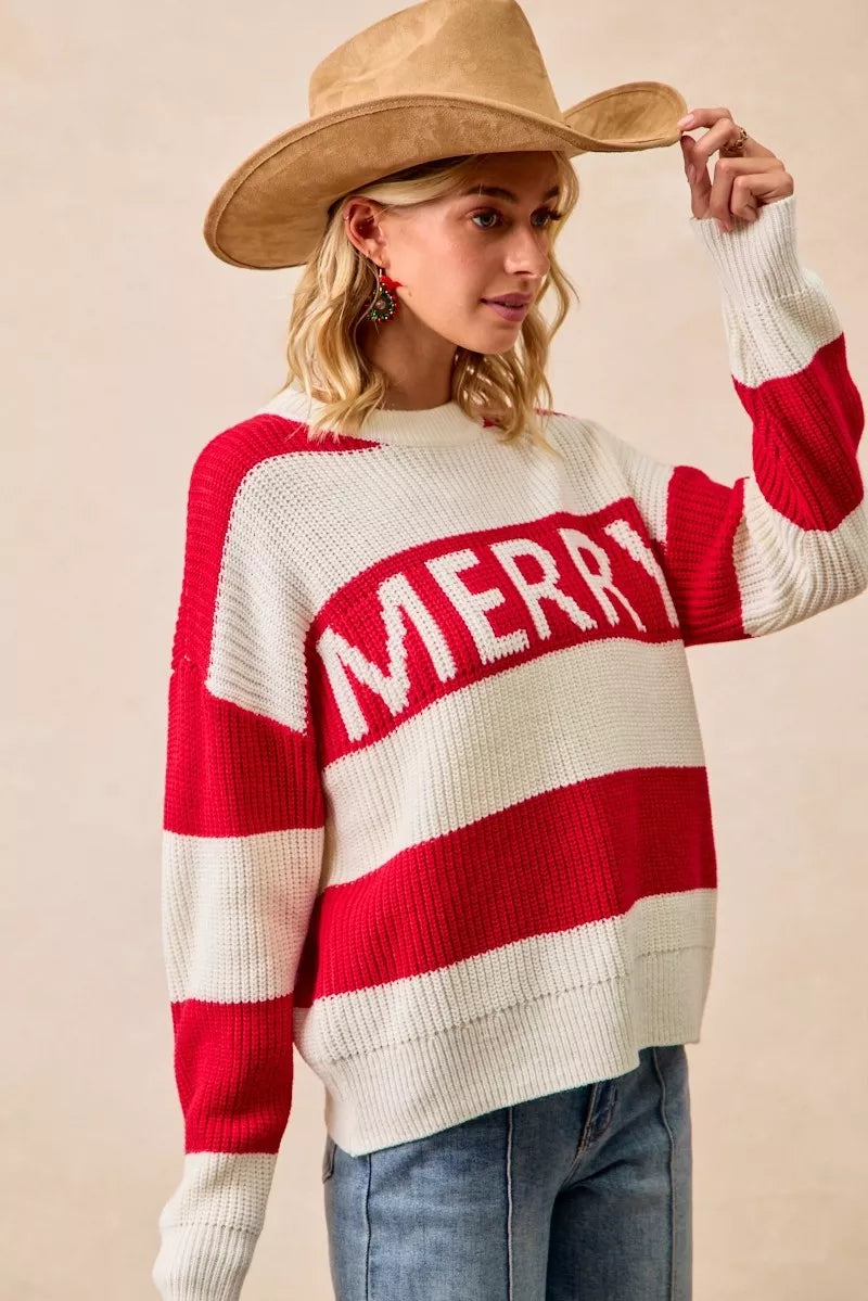 BiBi Christmas Merry Lettering Sweater