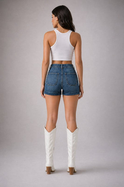 The Westline Cuff Short Dark Wash