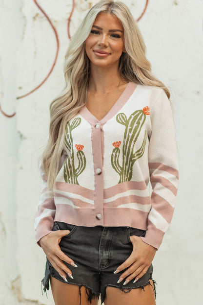 Threaded Pear Paulina Desert Cactus Front Sweater