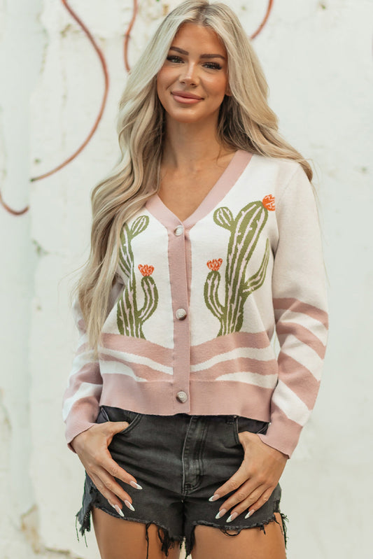 Threaded Pear Paulina Desert Cactus Front Sweater