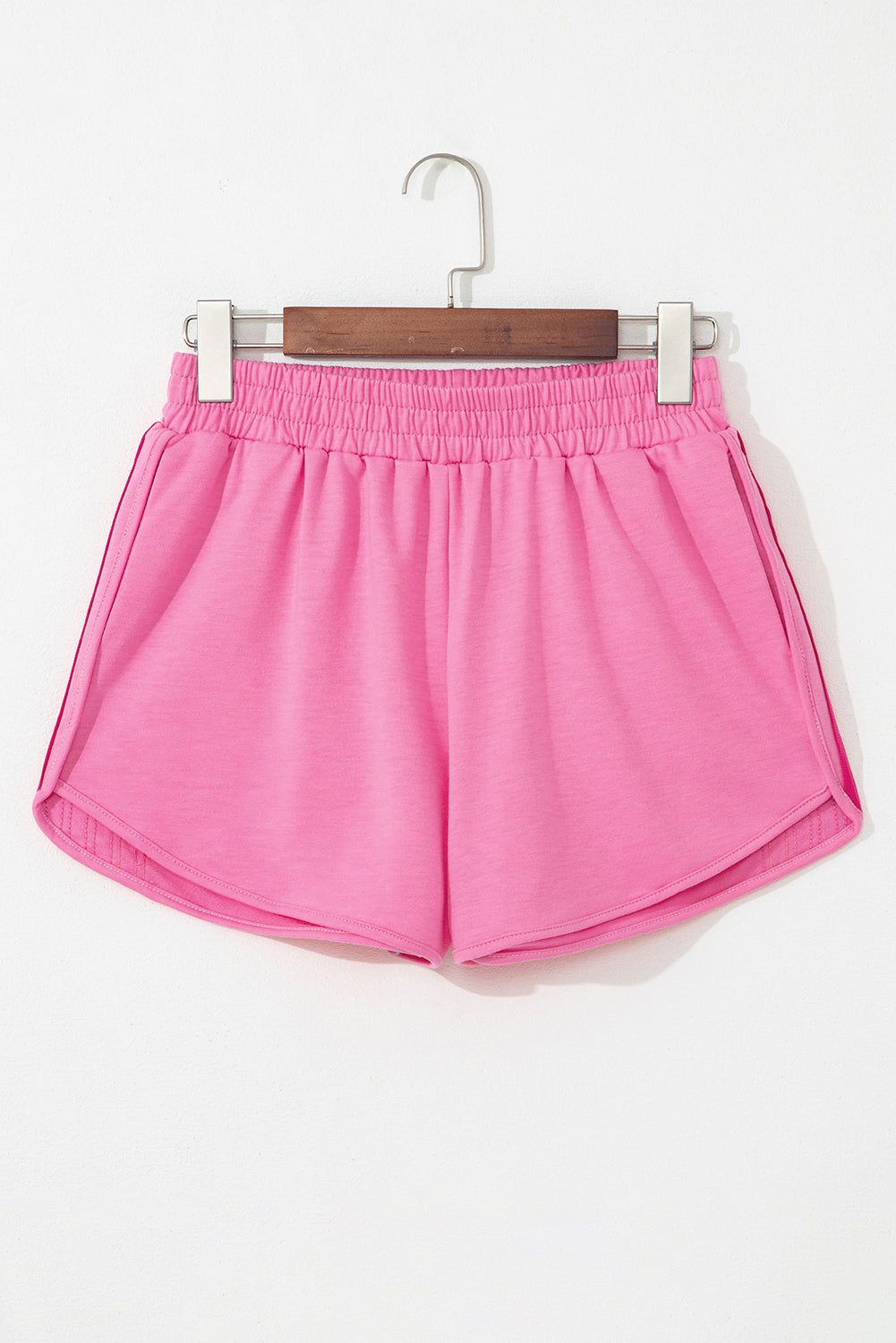 Threaded Pear April Color Stripes Elastic High Waist Active Shorts