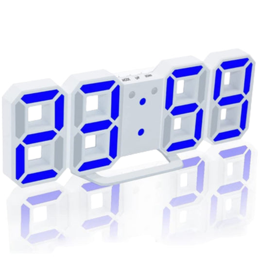 Prime Goods Digital 3D LED Big Wall Desk Alarm Clock Snooze 12/24 Hours Auto Brightness USB - Green