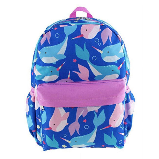 Narwhal Large All Over Print Backpack for School Travel and Everyday Use