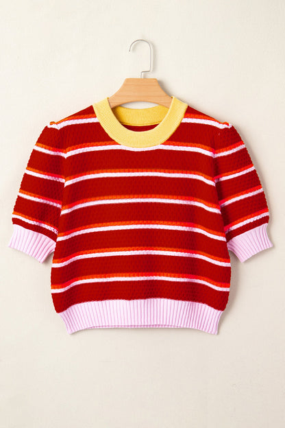 Threaded Pear Lennox Trim Half Sleeve Sweater