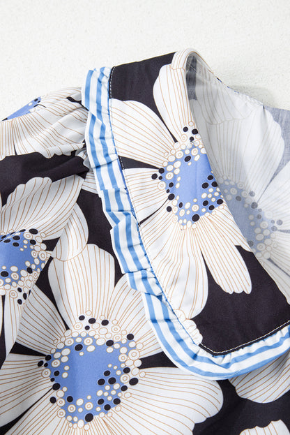 Threaded Pear Azariah Tie Sleeve Collared Blouse