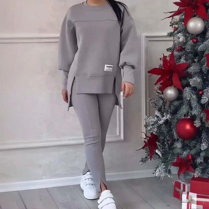 Women's Solid Color 2-Piece Set