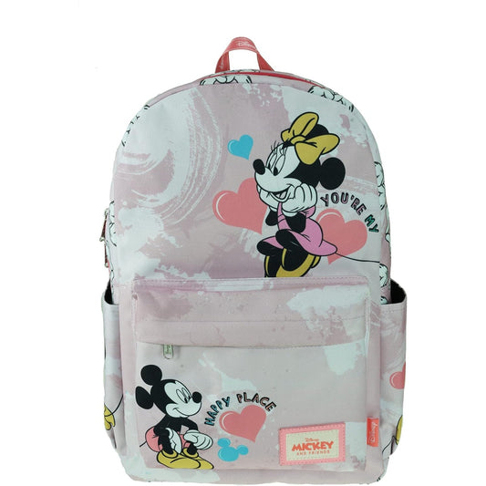 Disney Mickey Mouse and Minnie Mouse 17” All Over Print Kids Backpack