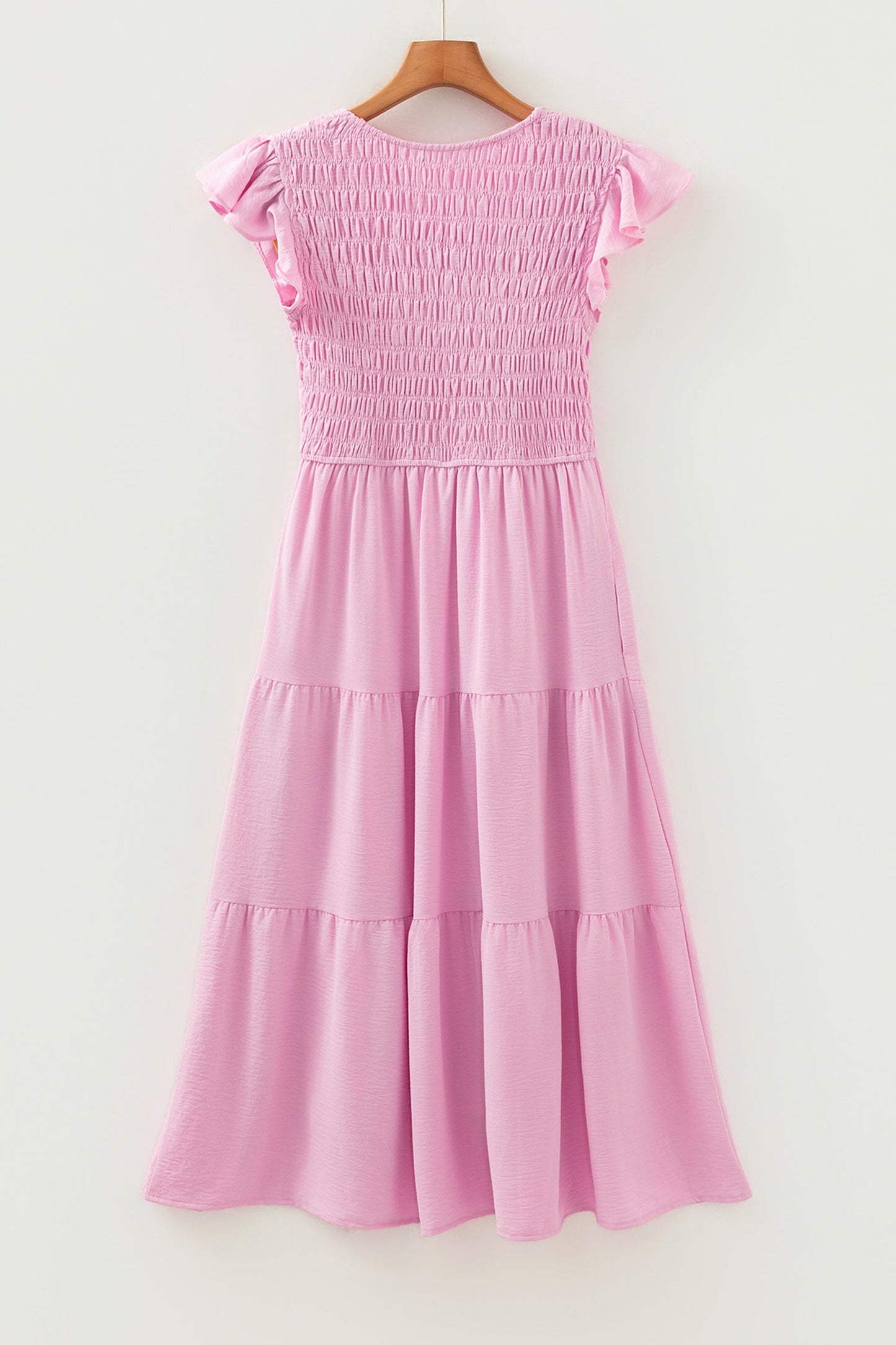 Threaded Pear Treasure Flare Tiered Midi Dress
