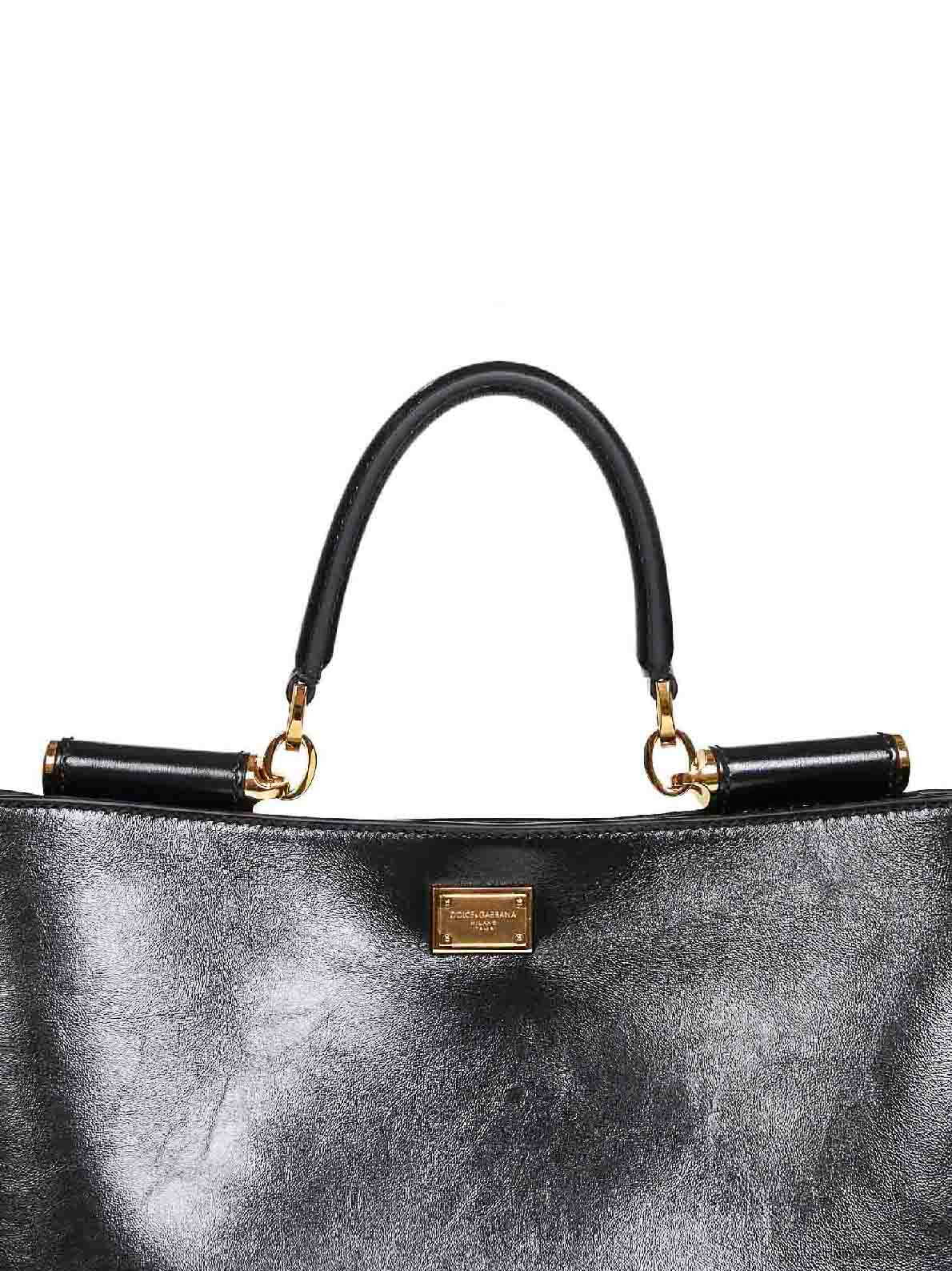 Handbag in Black Calf Leather