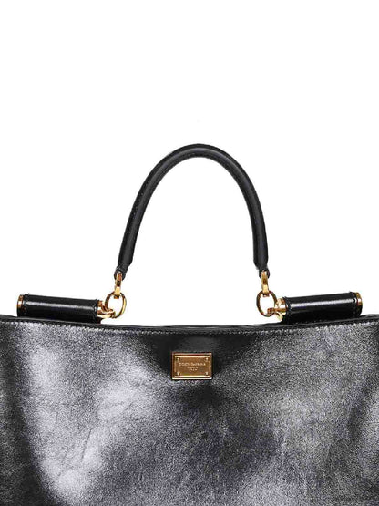 Handbag in Black Calf Leather