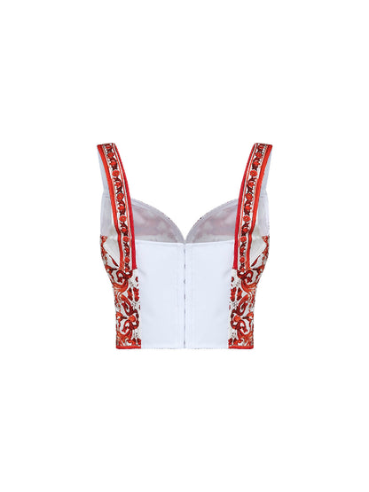 Bustier Top Maiolica-Print Multicolour