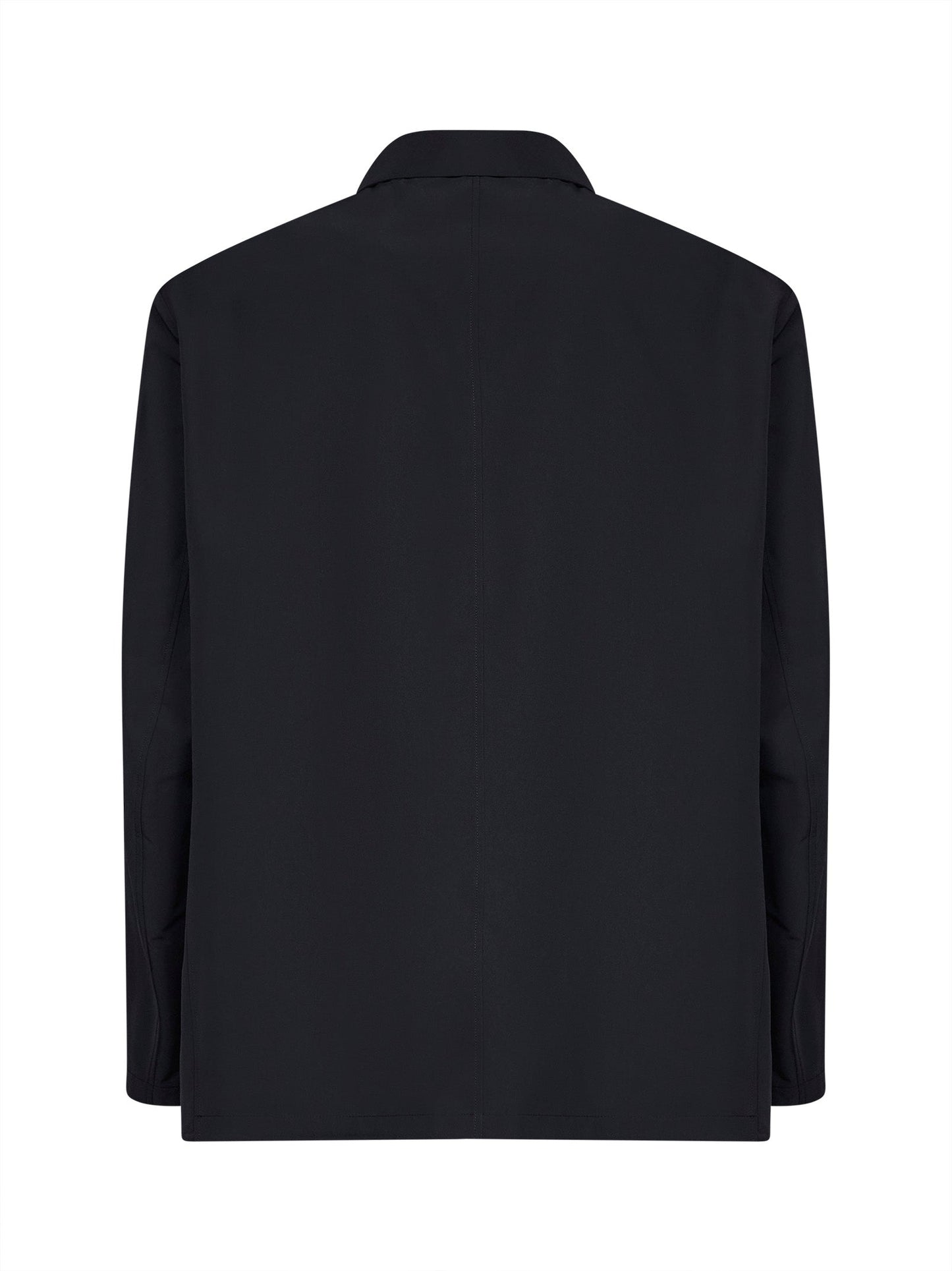 Single-Breasted Waterproof Jacket Black