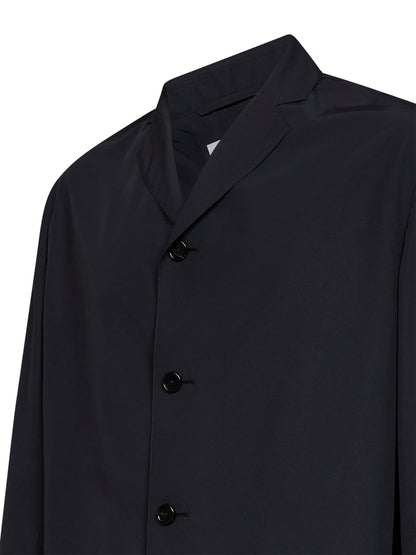 Single-Breasted Waterproof Jacket Black