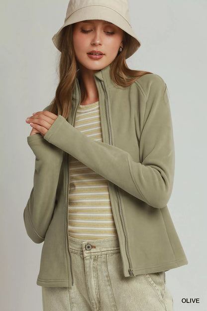 Umgee Soft Fleece Full Zip Jacket With Pockets