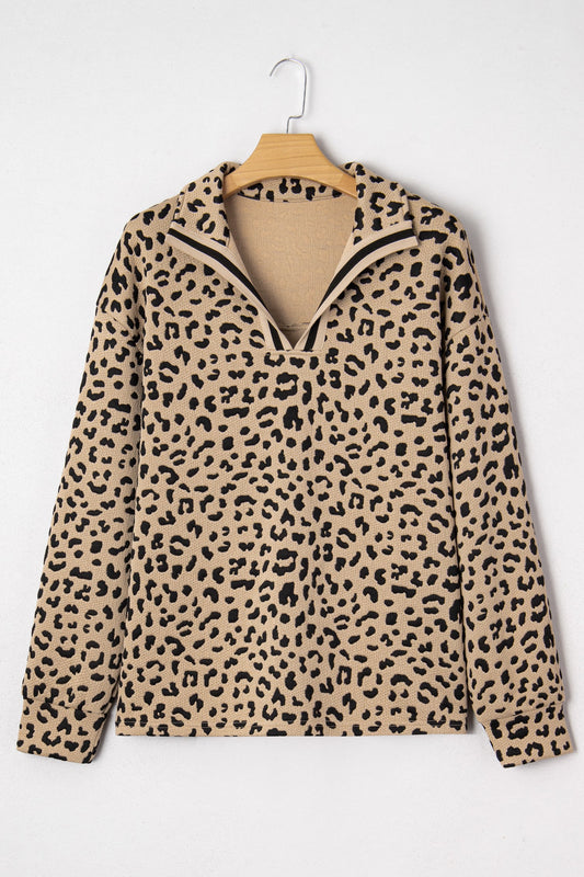 Threaded Pear Tru Polo Collar Pullover Top