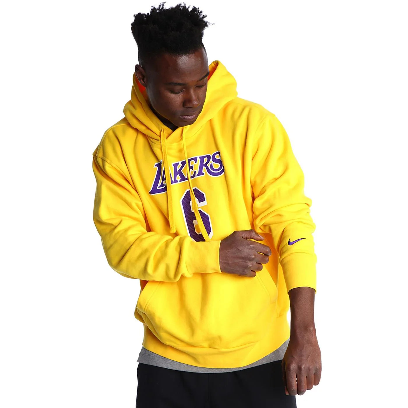 Nike Men's NBA La Lakers Lebron James #6 Fleece Pullover Hoodie