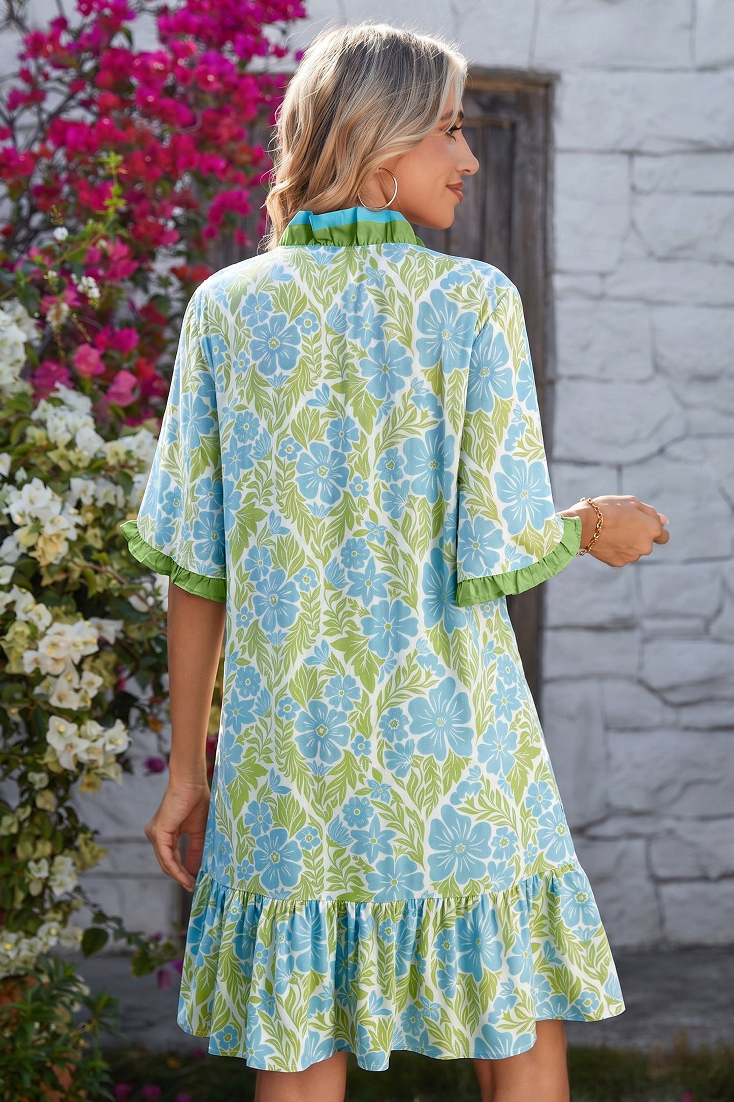 Threaded Pear Maren Trim Front Loose Dress