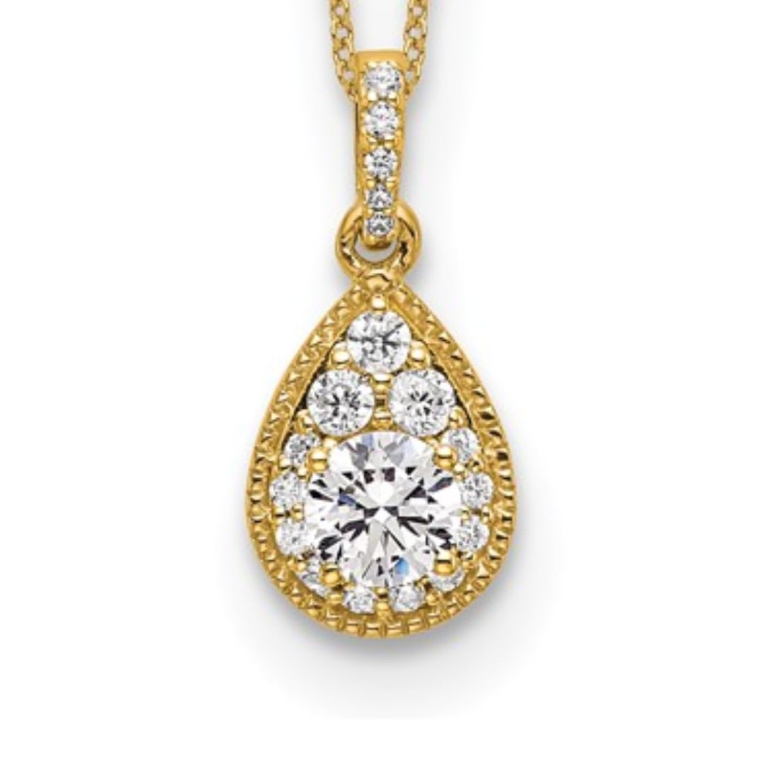Lab Grown Diamond Teardrop Cluster Necklace