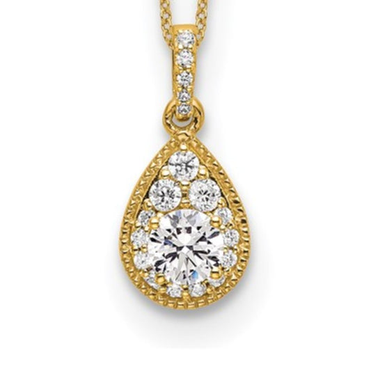 Lab Grown Diamond Teardrop Cluster Necklace