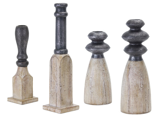 Melrose International Contemporary Assorted Candle Holder Sticks (Set of 4)