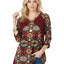 Burgundy Geometric Patchwork Print