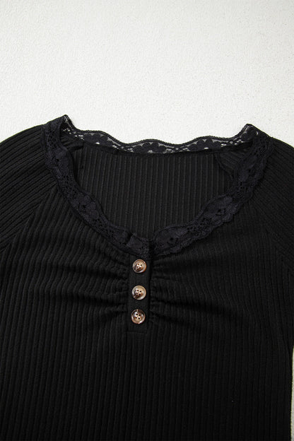 Threaded Pear Waverly Sleeve Ribbed top Long Sleeve Top