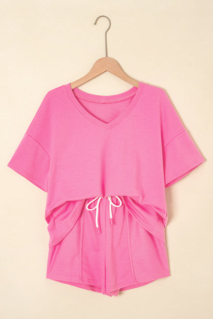 Threaded Pear Avery Top and Patchwork Drawstring Shorts Set