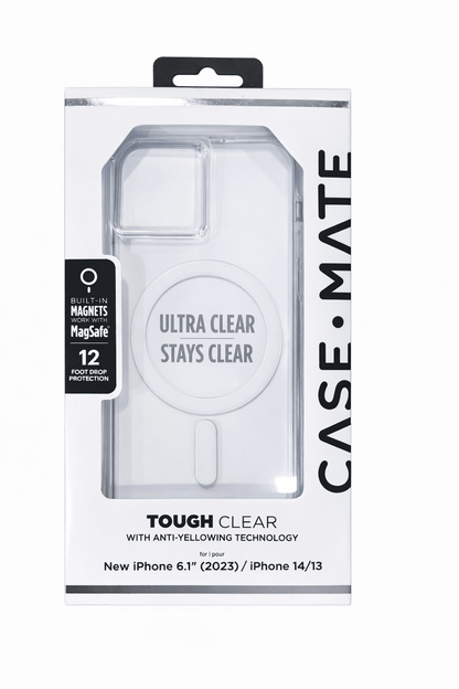 Case-Mate Tough Iphone 15 Case - Clear [12ft Drop Protection] [Compatible with Magsafe] Magnetic Phone Case for Iphone 15 6.1", Shock Absorbent Cover with Anti Yellowing, Anti Scratch Technology