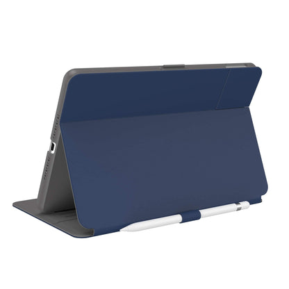 Speck Balance Folio Case for Ipad 10.2 Inch (2019-2021) - Drop & Camera Protection, Slim Multi Range Stand, Apple Pencil Holder - Arcadia Navy/Moody Grey