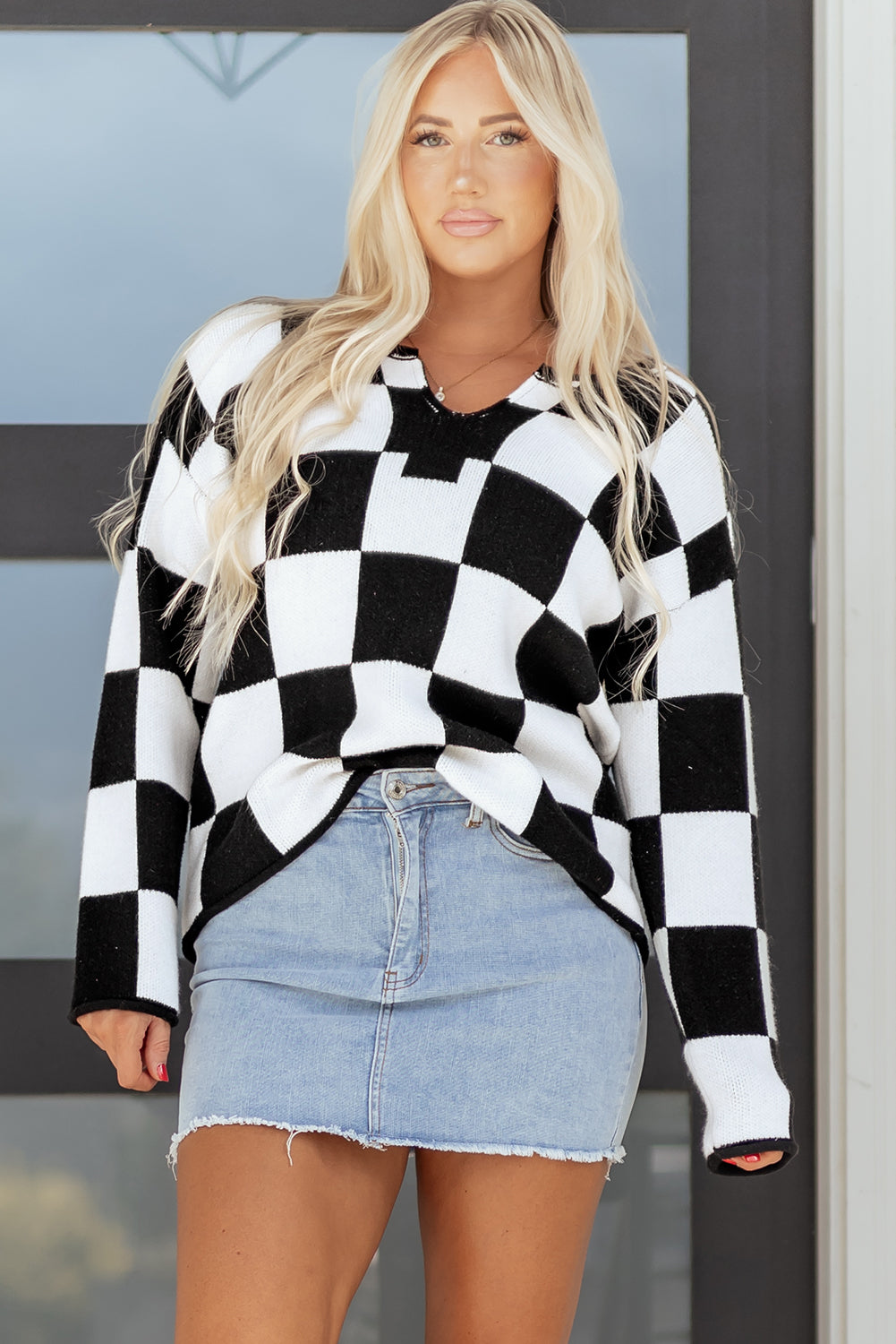 Threaded Pear Amelia Drop Shoulder Knit Sweater