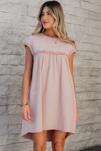 Threaded Pear Kennedi Frilled Trim Loose Fit Mini Dress