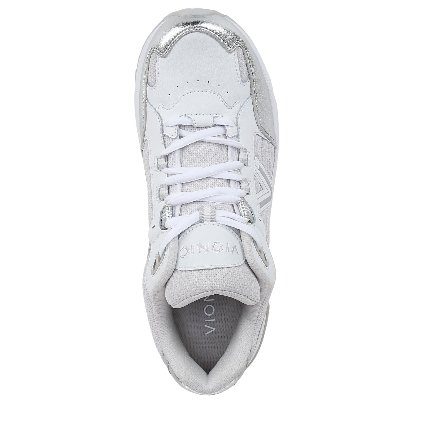 White & Silver Leather-