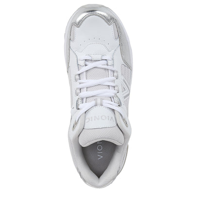 White & Silver Leather-